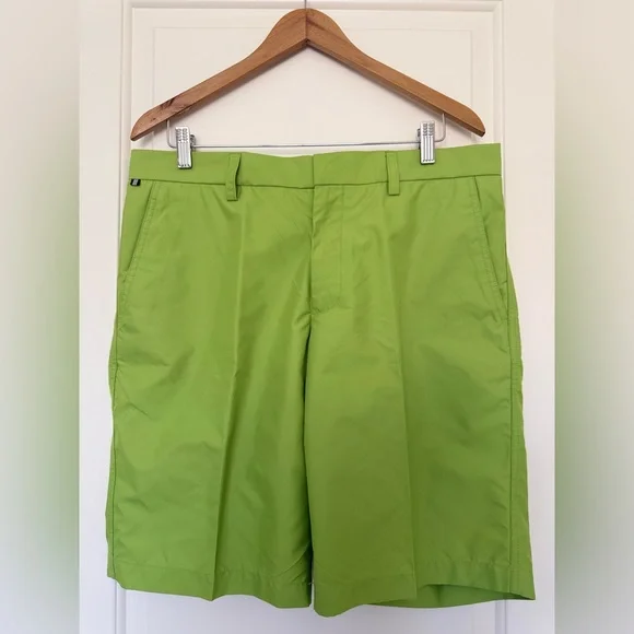 J. Lindeberg Men's Golf Shorts Bright Green Flat Front Size 34 Athletic - Picture 6 of 6